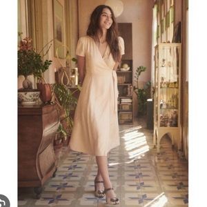 Sezane Amber Wrap Silk Classy Dress 12